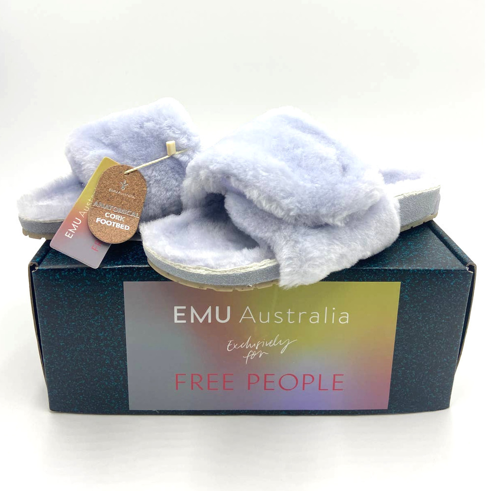 EMU X Free People Musica Sheepskin Slippers Sky Blue - Picture 2 of 11